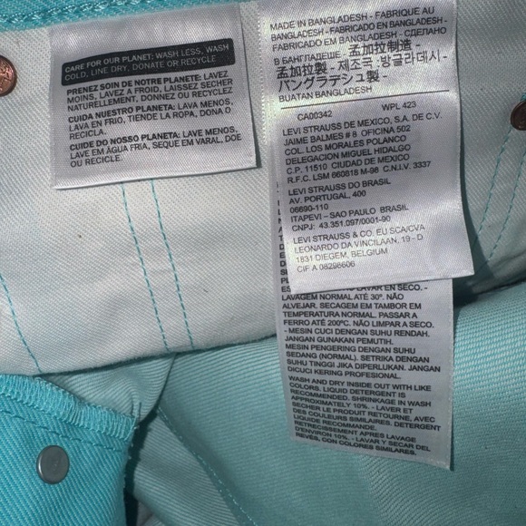 Levi's 501  Men's Aqua Slim Jeans - Picture 8 of 9